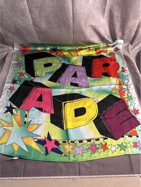 Parade Colorful Graphic Square Scarf Stars Abstract Retro Print Made in China